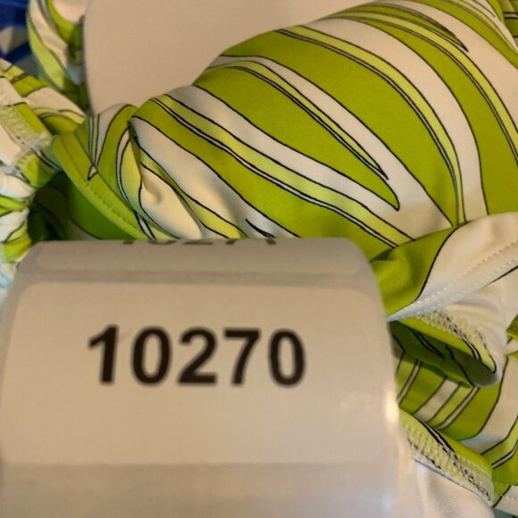 Michael Kors Women's Cutout Zebra Print Limeade One Piece Swimsuit Size 10 NWT - Picture 7 of 7